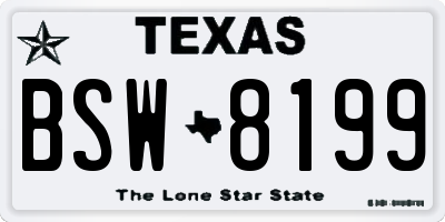 TX license plate BSW8199