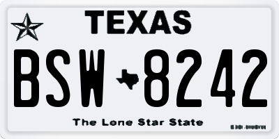 TX license plate BSW8242
