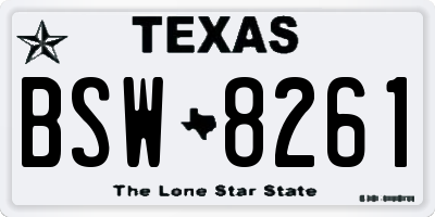 TX license plate BSW8261