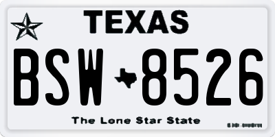 TX license plate BSW8526