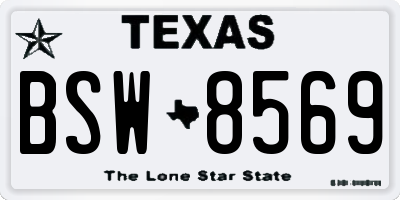 TX license plate BSW8569