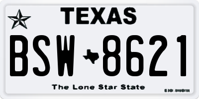 TX license plate BSW8621