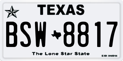 TX license plate BSW8817