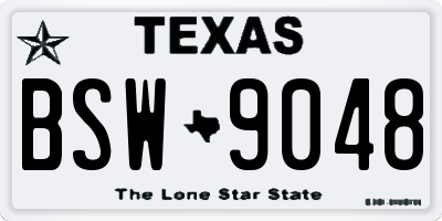 TX license plate BSW9048
