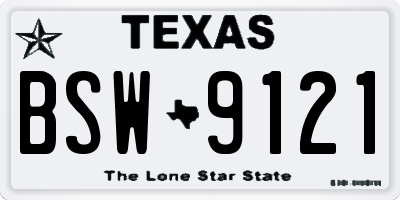 TX license plate BSW9121