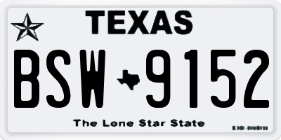 TX license plate BSW9152
