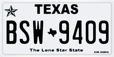 TX license plate BSW9409