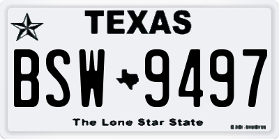 TX license plate BSW9497