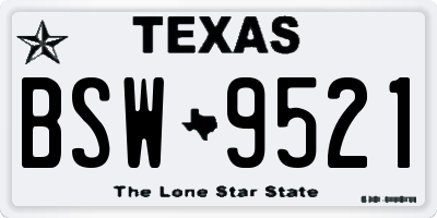 TX license plate BSW9521