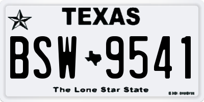 TX license plate BSW9541