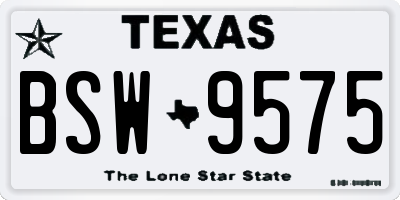 TX license plate BSW9575