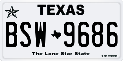 TX license plate BSW9686