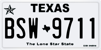 TX license plate BSW9711