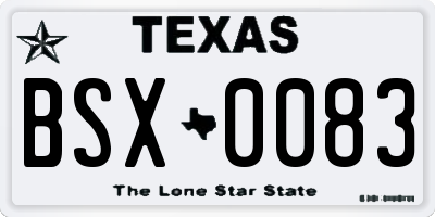 TX license plate BSX0083