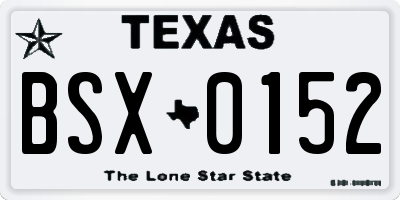 TX license plate BSX0152