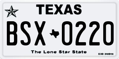 TX license plate BSX0220