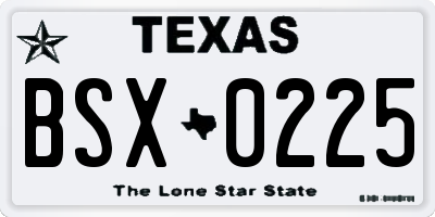 TX license plate BSX0225