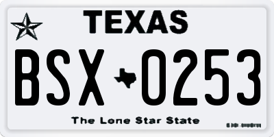 TX license plate BSX0253