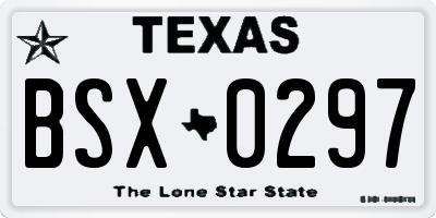 TX license plate BSX0297