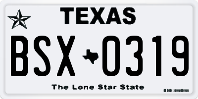 TX license plate BSX0319