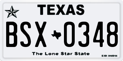 TX license plate BSX0348