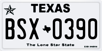 TX license plate BSX0390
