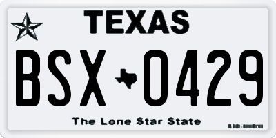 TX license plate BSX0429