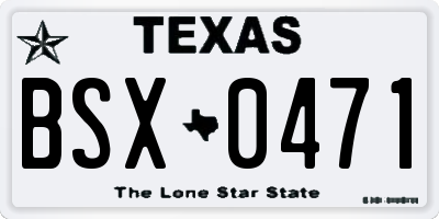 TX license plate BSX0471