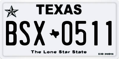 TX license plate BSX0511