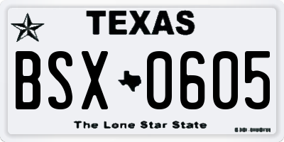 TX license plate BSX0605