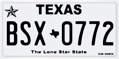TX license plate BSX0772