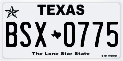 TX license plate BSX0775