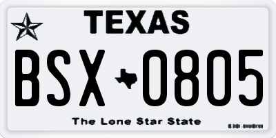 TX license plate BSX0805