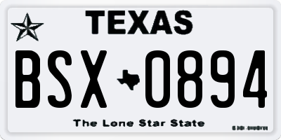 TX license plate BSX0894