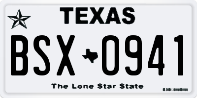 TX license plate BSX0941