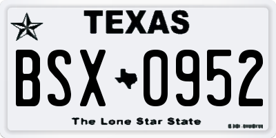 TX license plate BSX0952