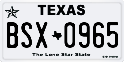 TX license plate BSX0965