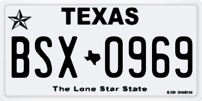 TX license plate BSX0969