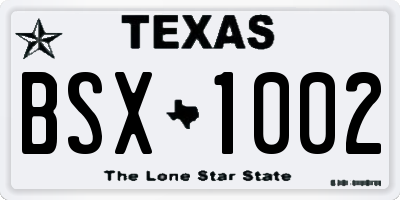 TX license plate BSX1002