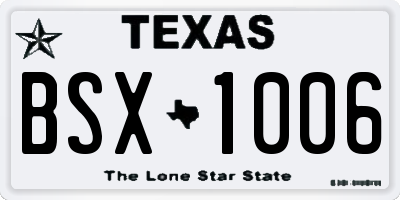 TX license plate BSX1006