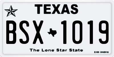 TX license plate BSX1019