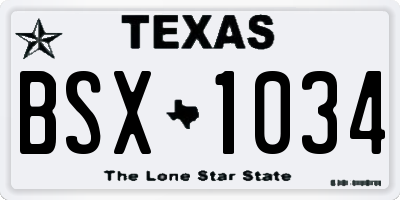 TX license plate BSX1034