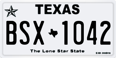 TX license plate BSX1042