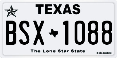 TX license plate BSX1088