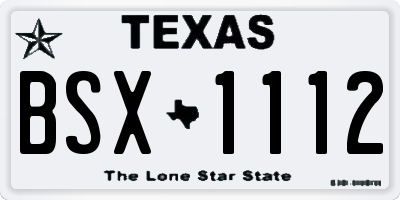 TX license plate BSX1112