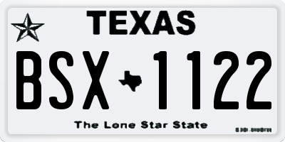 TX license plate BSX1122