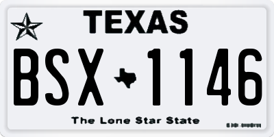 TX license plate BSX1146