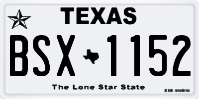 TX license plate BSX1152