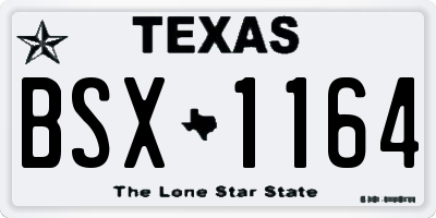 TX license plate BSX1164