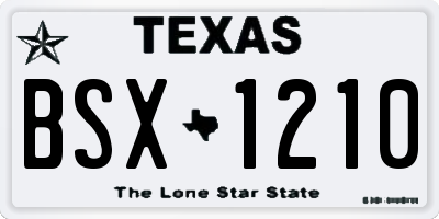TX license plate BSX1210